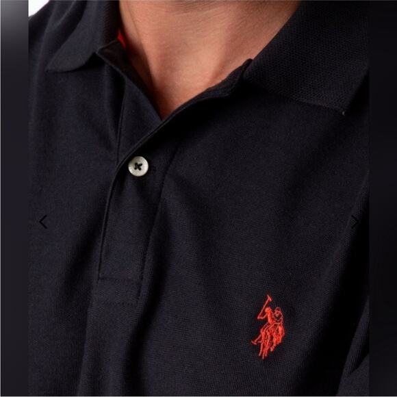 NWT US Polo Assn Black Men’s Pique Polo 3XLT - Picture 3 of 9